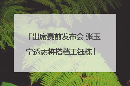 出席赛前发布会 张玉宁透露将搭档王钰栋