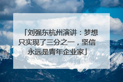 刘强东杭州演讲：梦想只实现了三分之一，坚信永远是青年企业家