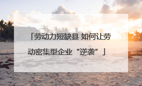劳动力短缺县 如何让劳动密集型企业“逆袭”