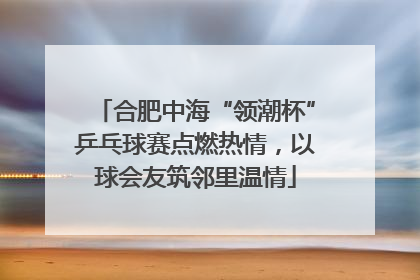 合肥中海“领潮杯”乒乓球赛点燃热情，以球会友筑邻里温情