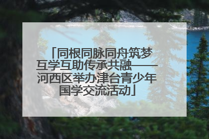 同根同脉同舟筑梦 互学互助传承共融——河西区举办津台青少年国学交流活动