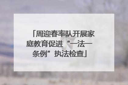 周迎春率队开展家庭教育促进“一法一条例”执法检查
