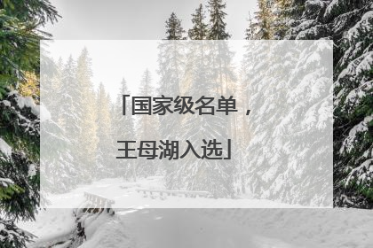 国家级名单，王母湖入选