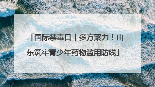 国际禁毒日丨多方聚力！山东筑牢青少年药物滥用防线