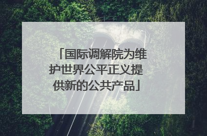 国际调解院为维护世界公平正义提供新的公共产品