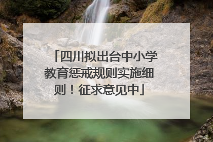 四川拟出台中小学教育惩戒规则实施细则！征求意见中