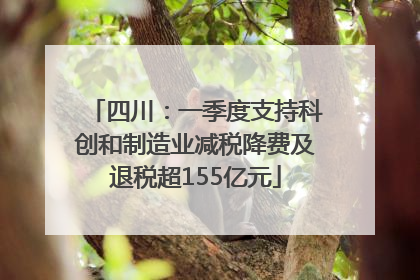 四川：一季度支持科创和制造业减税降费及退税超155亿元