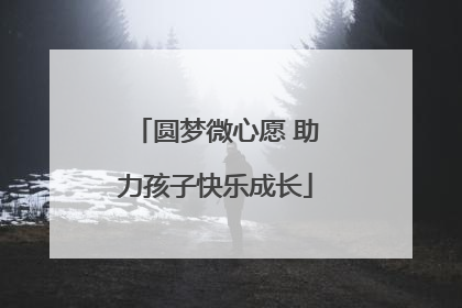 圆梦微心愿 助力孩子快乐成长