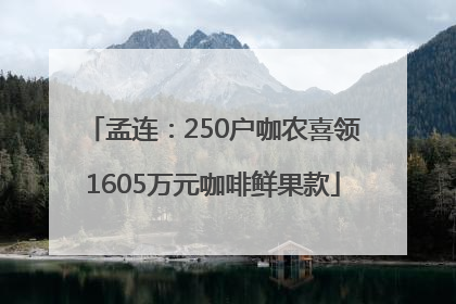 孟连：250户咖农喜领1605万元咖啡鲜果款
