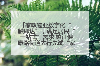 家政物业数字化“一触即达”，满足居民“一站式”需求 镇江健康路街道先行先试“家门口”便民小程序