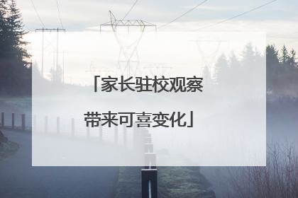 家长驻校观察带来可喜变化