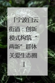 宁波白云街道：创新模式构筑“两新”群体关爱生态圈