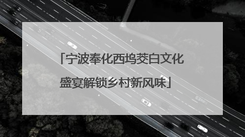 宁波奉化西坞茭白文化盛宴解锁乡村新风味