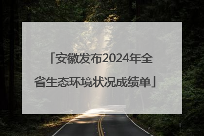 安徽发布2024年全省生态环境状况成绩单