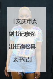 安庆市委副书记廖强出任宿松县委书记