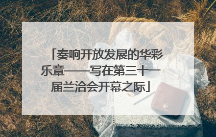 奏响开放发展的华彩乐章——写在第三十一届兰洽会开幕之际