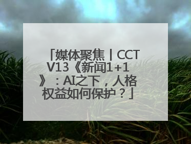 媒体聚焦丨CCTV13《新闻1+1》：AI之下，人格权益如何保护？