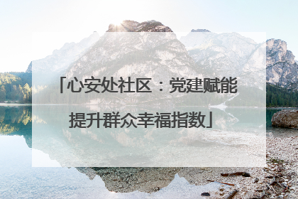 心安处社区：党建赋能 提升群众幸福指数