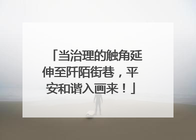 当治理的触角延伸至阡陌街巷，平安和谐入画来！