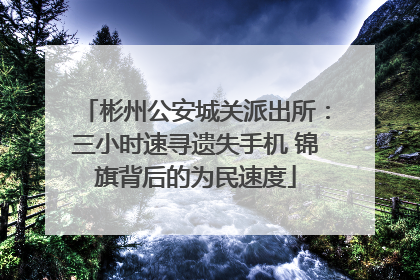 彬州公安城关派出所：三小时速寻遗失手机 锦旗背后的为民速度