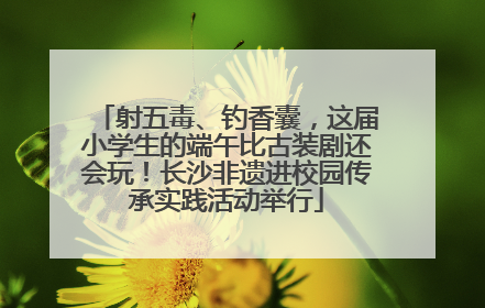 射五毒、钓香囊，这届小学生的端午比古装剧还会玩！长沙非遗进校园传承实践活动举行