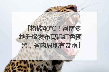 将破40℃！河南多地升级发布高温红色预警，省内局地有暴雨