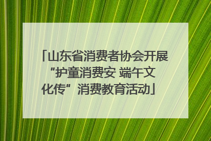山东省消费者协会开展 “护童消费安 端午文化传”消费教育活动