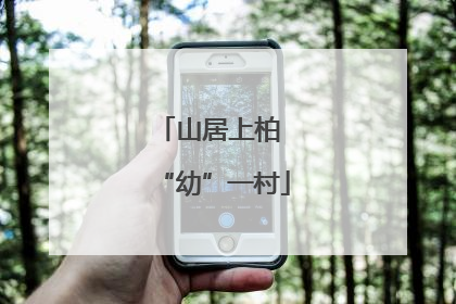 山居上柏 “幼”一村