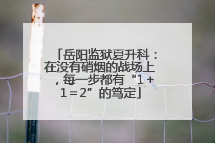 岳阳监狱夏升科：在没有硝烟的战场上，每一步都有“1＋1＝2”的笃定