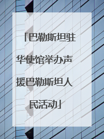 巴勒斯坦驻华使馆举办声援巴勒斯坦人民活动
