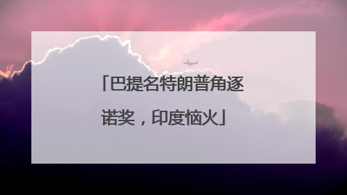 巴提名特朗普角逐诺奖，印度恼火