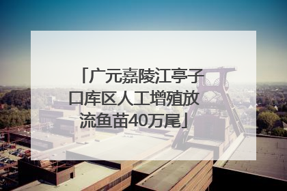 广元嘉陵江亭子口库区人工增殖放流鱼苗40万尾