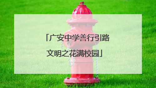 广安中学善行引路 文明之花满校园