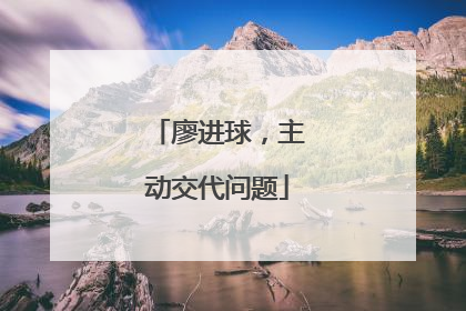 廖进球，主动交代问题