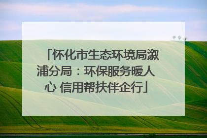 怀化市生态环境局溆浦分局：环保服务暖人心 信用帮扶伴企行