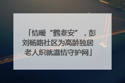 情暖“鹤耋安”，彭刘杨路社区为高龄独居老人织就温情守护网
