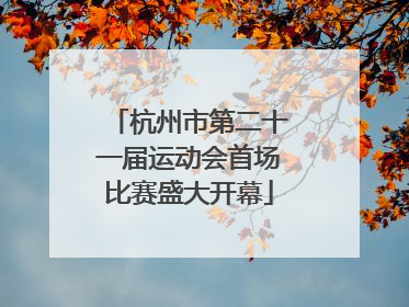 杭州市第二十一届运动会首场比赛盛大开幕