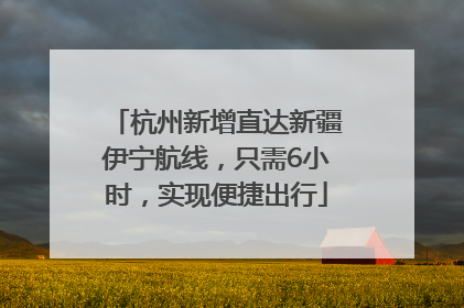 杭州新增直达新疆伊宁航线，只需6小时，实现便捷出行