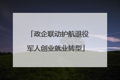 政企联动护航退役军人创业就业转型