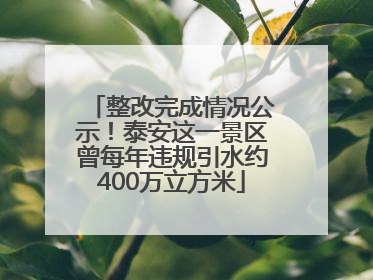 整改完成情况公示！泰安这一景区曾每年违规引水约400万立方米