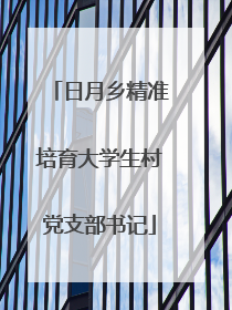 日月乡精准培育大学生村党支部书记