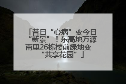 昔日“心病”变今日“新景”！东高地万源南里26栋楼前绿地变“共享花园”