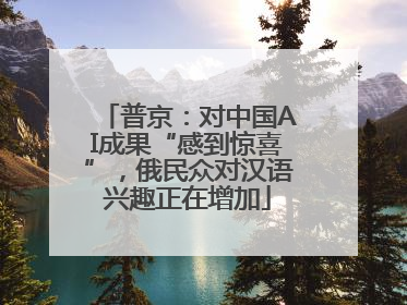 普京：对中国AI成果“感到惊喜”，俄民众对汉语兴趣正在增加