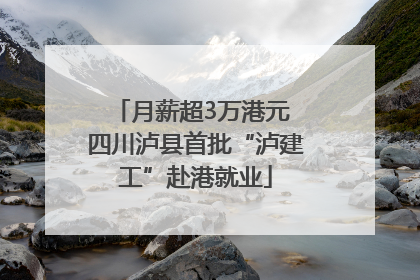 月薪超3万港元 四川泸县首批“泸建工”赴港就业