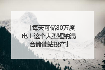 每天可储80万度电！这个大型锂钠混合储能站投产