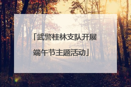 武警桂林支队开展端午节主题活动