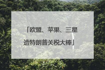 欧盟、苹果、三星遭特朗普关税大棒