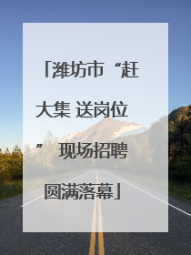 潍坊市“赶大集 送岗位” 现场招聘圆满落幕