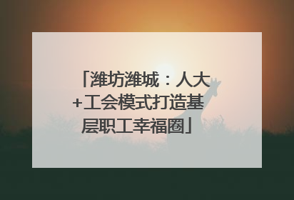 潍坊潍城：人大+工会模式打造基层职工幸福圈