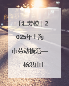 汇劳模｜2025年上海市劳动模范——杨洪山